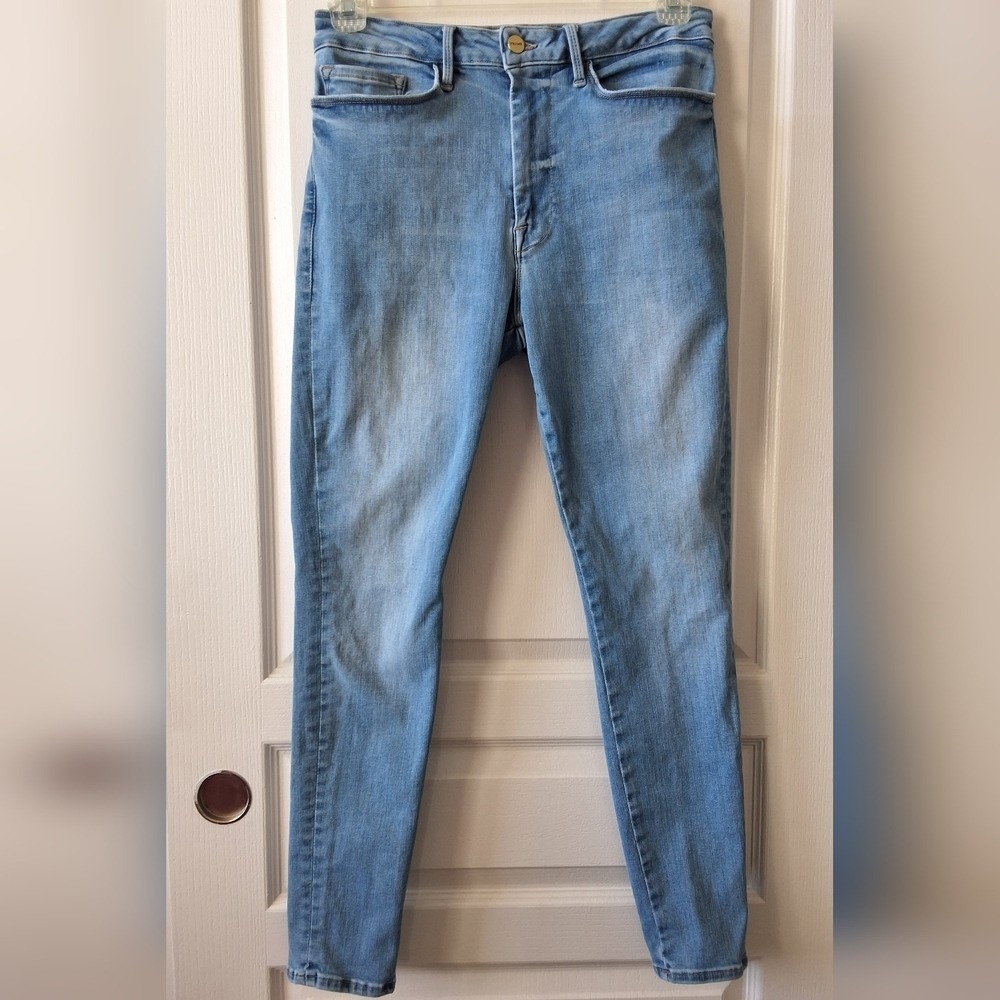 FRAME Le‎ One Skinny Jeans High Rise Caspio Light Wash Denim Size 2